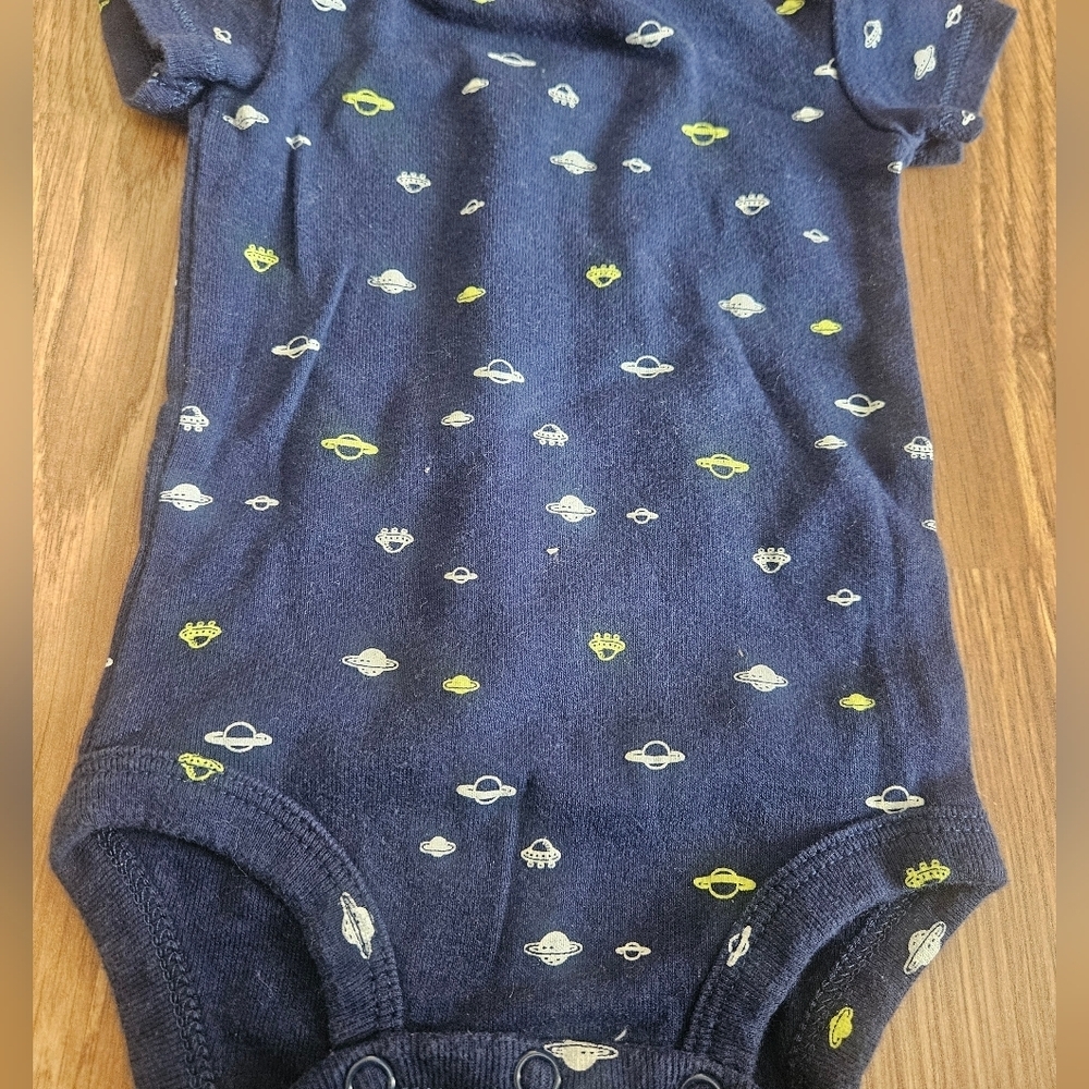 Carter's Navy Blue Space Patterned Bodysuit Size 3 Months - Picture 2 of 4
